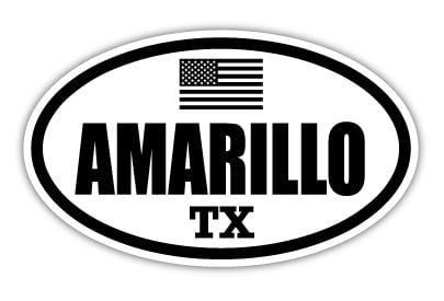 Amarillo TX Texas Potter County Vintage US Flag Decal Bumper Sticker 3M Vinyl 3 x 5 