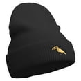 thumbnail image 4 of Tropical Bird Icon Embroidered Waffle Knit Cuff Beanie - Black OSFM, 4 of 5