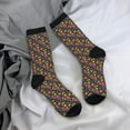 thumbnail image 5 of Disketp Mexican Folk Art Floral Unisex Crew Socks Lightweight Breathable Ventilation Ankle Socks, Mid-calf socks for Daily, 5 of 6
