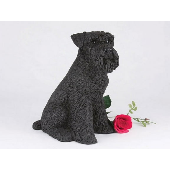 Schnauzer Ears Down Black Cremation Pet Urn for a Dog Memorial in remembrance of your beloved family pet.