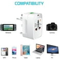 thumbnail image 2 of Compact Design Universal Travel Adapter, Worldwide Compatibility Flame-Retardant Abs All-In-One Multi-Function Plug Adapter For Over 180 Countries, Offers 4 Sockets (Uk / Us / Aus, 2 of 5