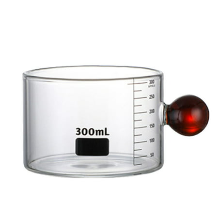 

Shot Glass Measuring Cup | 300ml Espresso Shot Glass with Round Handle | Carafe Measure Jug Glass Espresso Cups for Milk Latte Coffee Espresso Making