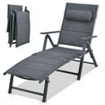thumbnail image 1 of Patiojoy Patio Reclining Chaise Lounge Outdoor Adjustable Folding Chair W/ 7 Backrest Positions & Removable Pillow, 1 of 9