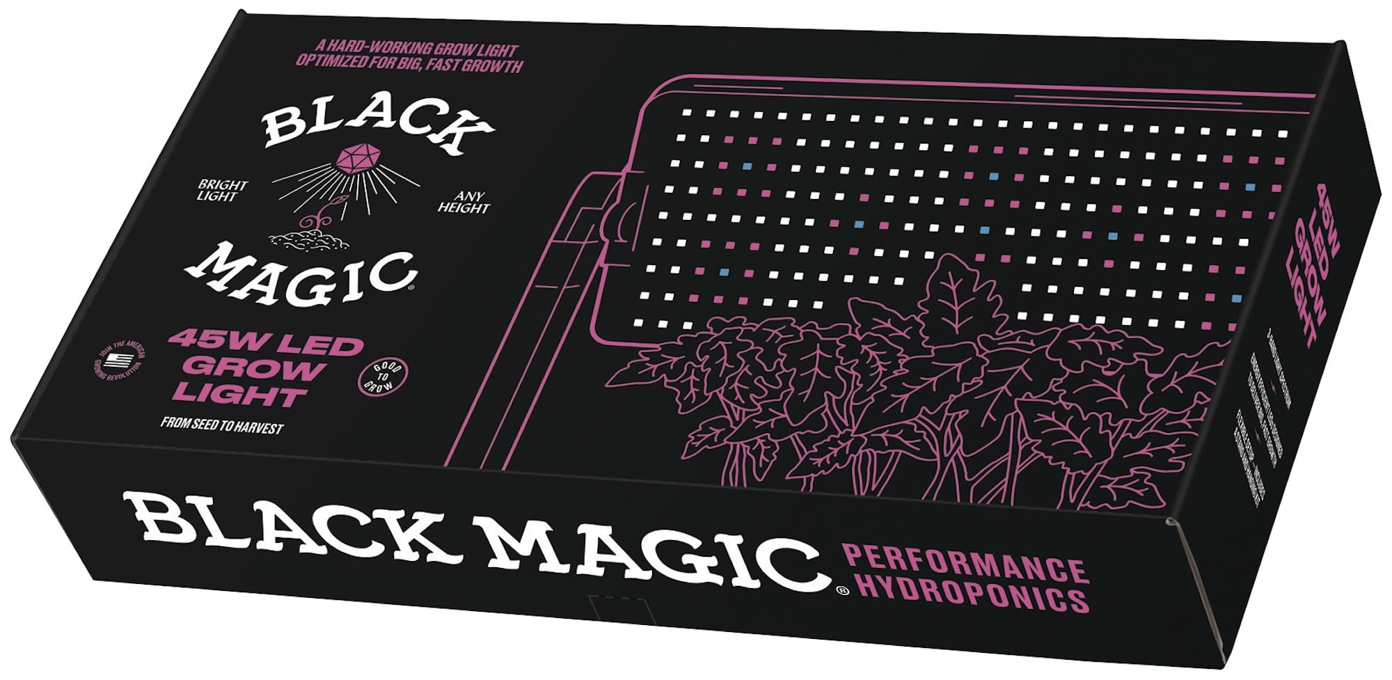 Black Magic 45W LED Grow Light - Band-Light Spectrum - Walmart.com