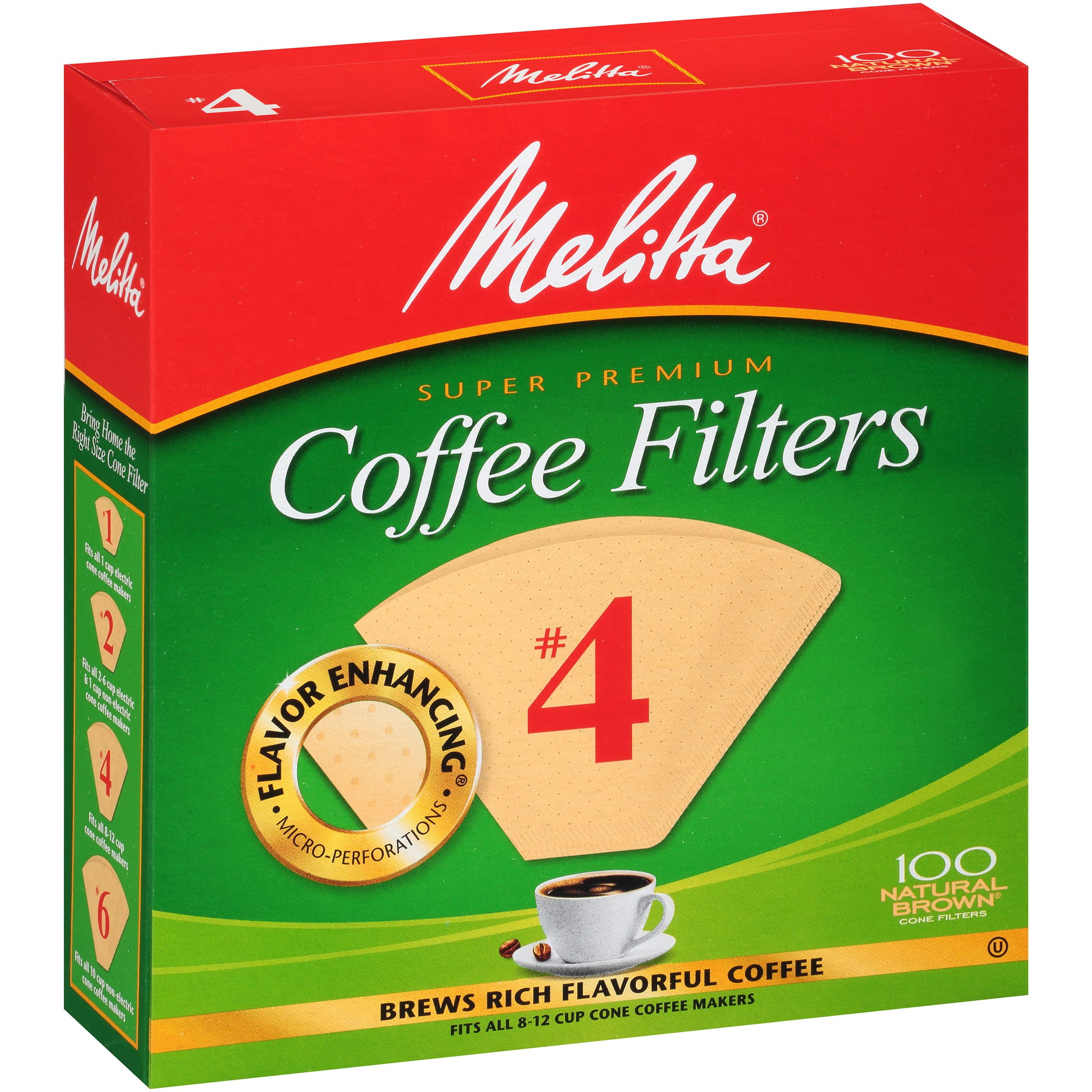 Melitta #4 Natural Brown Cone Coffee Filters, 100 Ct by Melitta USA, Inc.