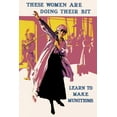 thumbnail image 2 of Unknown 13x18 Gold Ornate Wood Framed with Double Matting Museum Art Print Titled - These Women Are Doing Their Bit: Learn to Make Munitions, 2 of 4