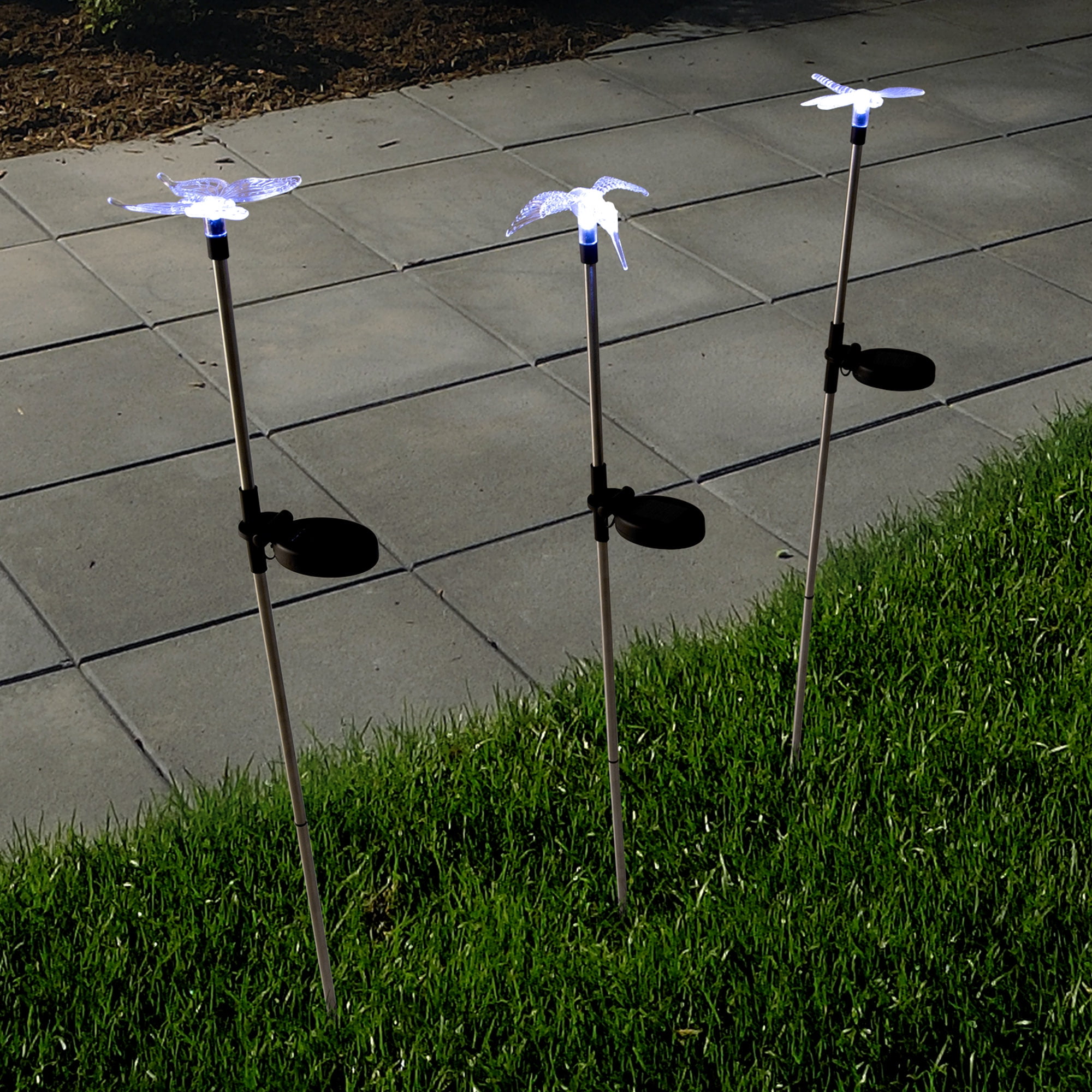 NEW Hummingbird Solar Outdoor Landscape Garden Stake Lamps Yard Path Light 