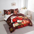 thumbnail image 3 of Homewish Teens Santa Claus 7 Pieces Bedding Comforter Set,Happy Xmas Christmas Full Bedding Set Lightweight,Winter Snowflake Fitted Sheet Flat Sheet,Geometric Bedroom Decor,Reversible, 3 of 8