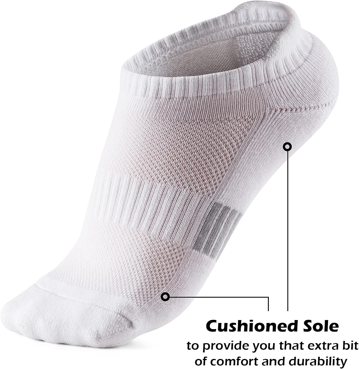 Womens Ankle Socks 5 Pairs Cushioned Running Athletic No Show Socks With Tab