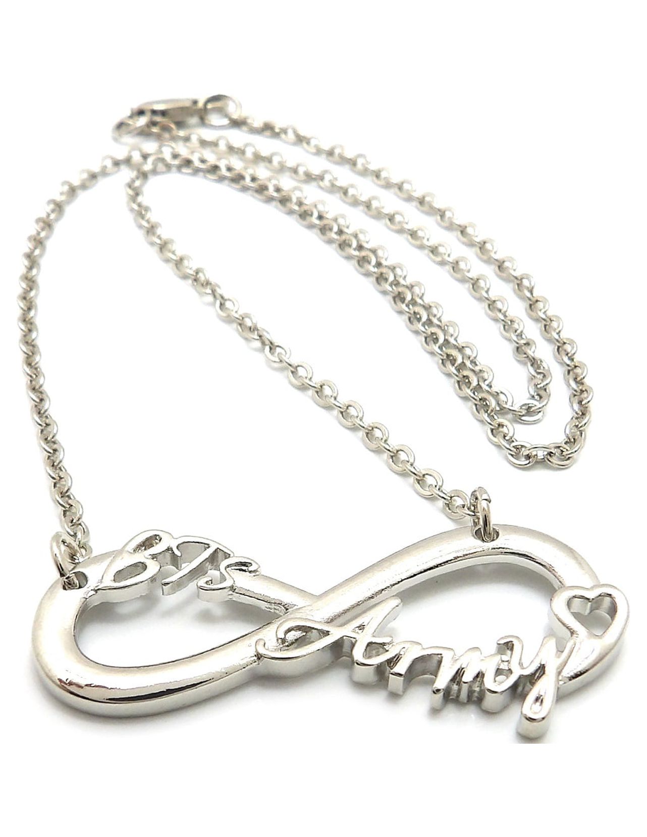 BTS Army Fans Infinity Sign Pendant with 2mm 18" Link Chain Necklace in Silver-Tone, BTS Army - image 2 of 4