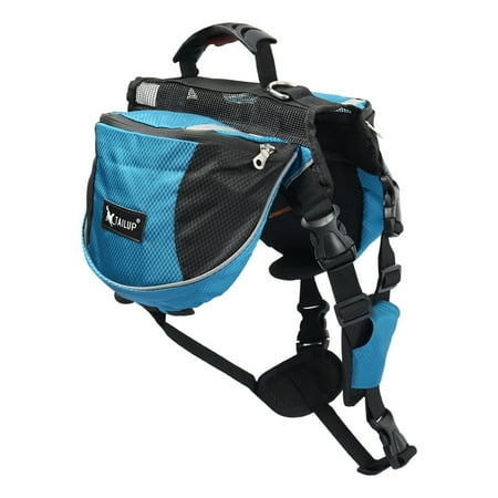 TAILUP Authorized Dog Pet Backpack Carrier Saddle Bag Outdoor Blue (Best Dog Saddle Bags)