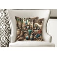thumbnail image 4 of Ambesonne Rustic Throw Pillow Cover Pack of 2, Grunge Ethnic Vases Objects, 2 Pcs-40"x40", Pale Brown Teal Cinnamon, 4 of 5