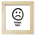 thumbnail image 1 of Frown Sad Cute Chat Face Cartoon Square Picture Frame Wall Tabletop Display, 1 of 3