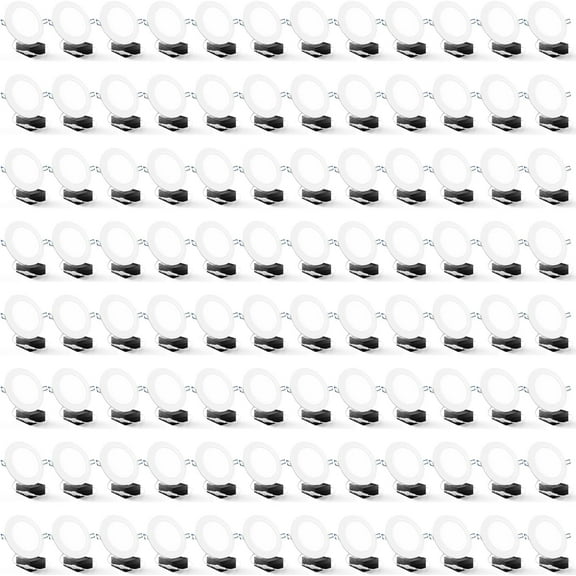 Sunco 96 Pack 6 Inch Ultra Thin LED Recessed Ceiling Lights Slim, 2700K Soft White, Dimmable 14W, Canless Wafer Thin with Junction Box