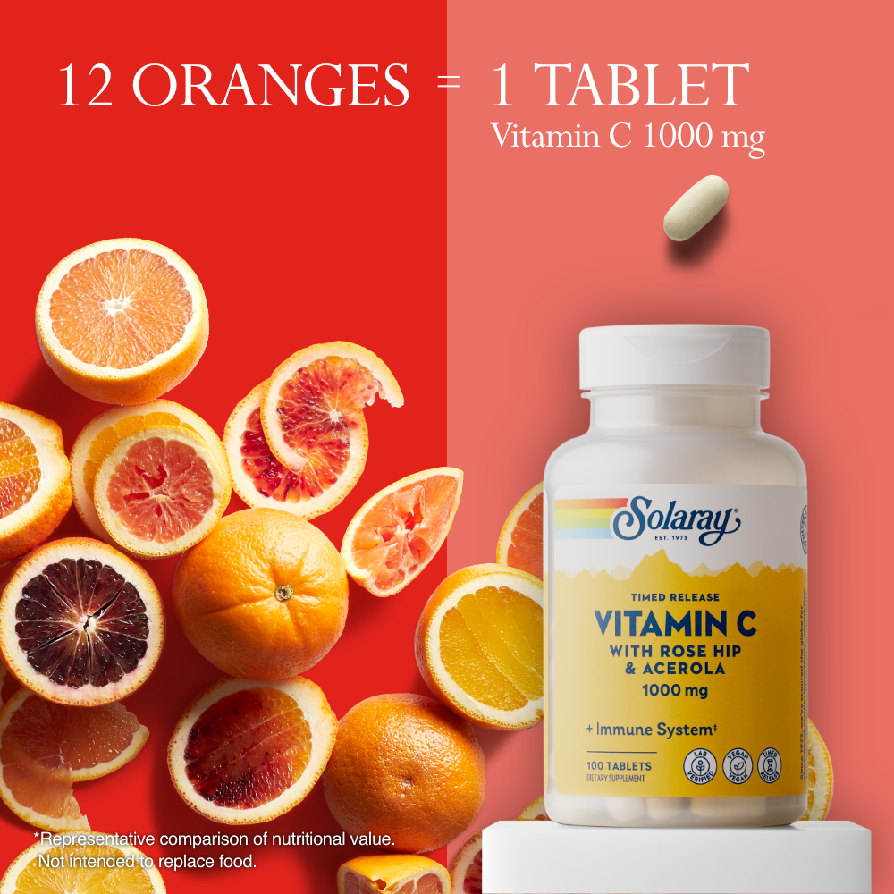 Buy Solaray Vitamin C 1000mg Timed Release Capsules with Rose Hips