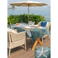 thumbnail image 5 of Outdoor Tablecloth with Umbrella Hole for Patio/Picnic/Party/Camping, Green Coastal Waterproof Table Cloth Rectangle Table Cover Washable, Summer Ocean Beach Nautical Modern Starfish (60"x 84"), 5 of 9