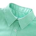 thumbnail image 4 of UACY Boys Linen Button Down Dress Shirt Kids Long Sleeve Shirts Tops School Uniform Shirt for Toddlers Teen (Green, 18-24 Months), 4 of 6