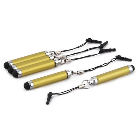 Phone Chain - Phone Plastic Touch-Screen Dustproof Pendant Mobile Strap Chain Pen Yellow 5pcs
