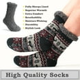 thumbnail image 3 of Cozylook Men's Fuzzy Slipper Socks Non-Slip Grips Warm Thermal Winter Socks Cozy Gifts Black Reindeer LXL 11-14, 3 of 5
