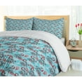 thumbnail image 5 of Ambesonne Christmas Duvet Cover Sets, Peacocks Snowflakes, 2-Queen, Sky Blue Red, 5 of 7