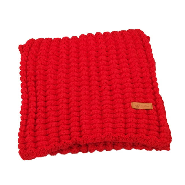 Minnieouse Bufanda grande Vintage versátil y moderna para mujer, accesorio de moda imprescindible, bufanda tejida de invierno Accesorios de disfraces rojo