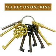10 Pack Skeleton Key Sets for Vintage Old Furniture, Antique Furniture, Cabinet Doors, Grandfather Clocks, Drawers and More