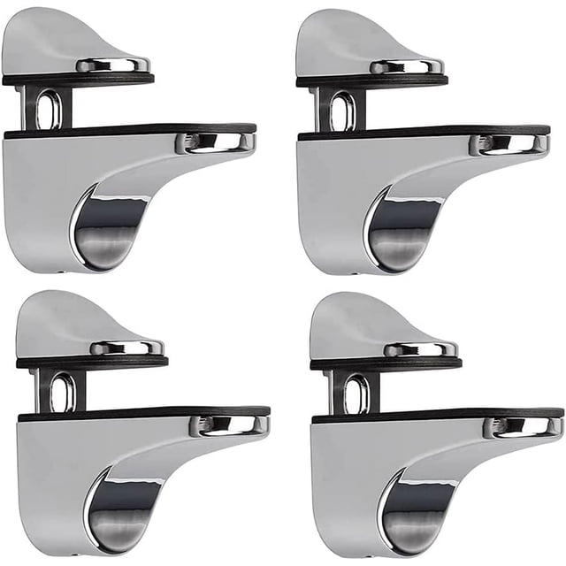 Soporte ajustable para estante de vidrio, soporte para estante de vidrio de 4 piezas, abrazadera de vidrio para montaje en pared, soporte para estantes de vidrio, para estante de vidrio