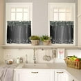 thumbnail image 3 of Black Grey Kitchen Curtains, Modern Abstract Diamond Luxury Gradient 3-Piece Kitchen Curtain Valance and Tiers Set 36 Inch Length, Rod Pocket Half Window Curtains for Cafe Living Room Bathroom, 3 of 3