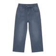 thumbnail image 6 of TEAJOPSUU Women's Straight Leg Capris Jeans Casual Pull On Elastic Waist High Waisted Stretchy Denim Capri Pants with Pockets Dark Blue, 6 of 8