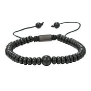 COOPSERBIL Jewelry Big Bead True Black tourmaline Yoga Root Bracelet Natural Gem Woven Beaded Bracelet Bracelets for Women Stone Black