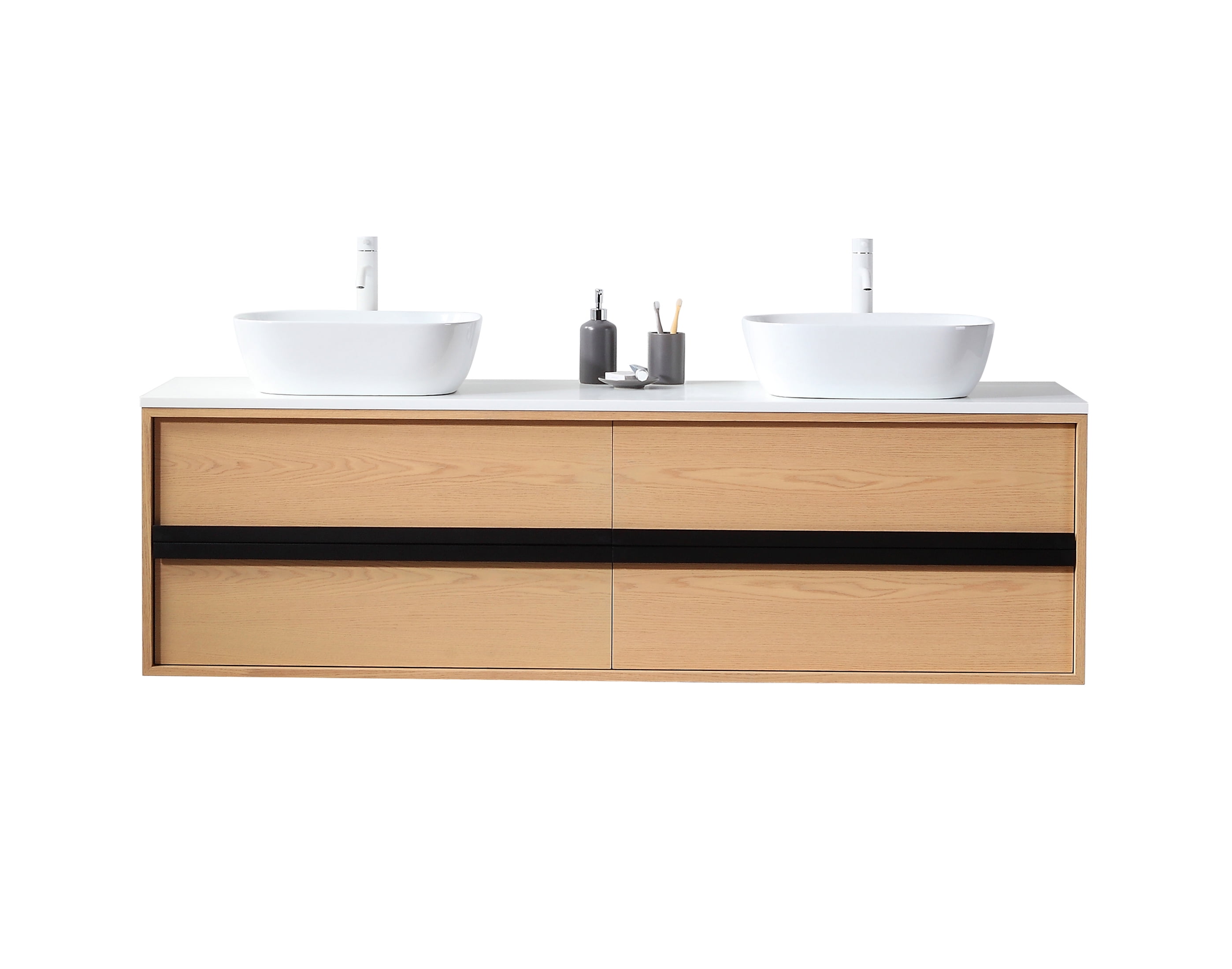 Sintra 72 Whitewash Oak Wall Mount, Luxury Wall Mounted Bathroom Cabinets