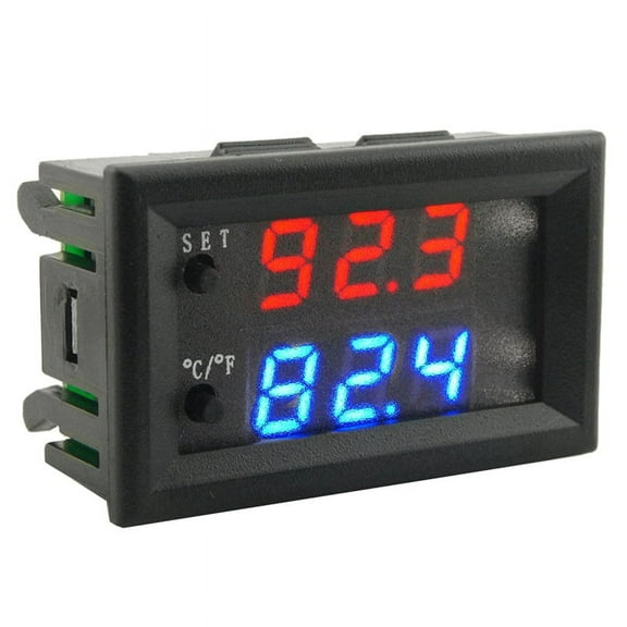 W2809 12V AC110-220V Probe Line Digital Temperature Control LED Display Thermostat with Heat/Cooling Control Instrument,1 x Temperature Controller,As Shown