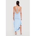 thumbnail image 3 of Women's Cowl Neck Asymmetrical Ruffle Hem Maxi Dress, 3 of 3
