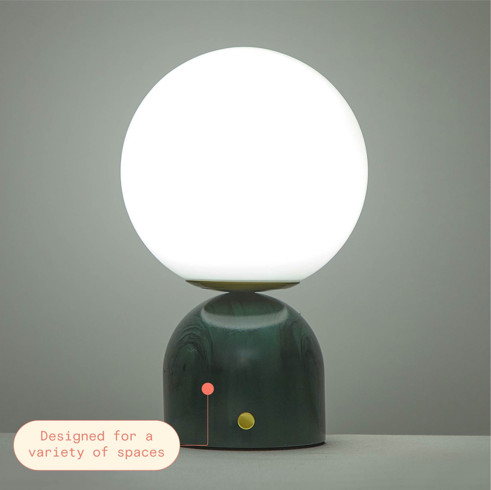 Beautiful Thyme Green Marble Uplight by Drew Barrymore, 9.25" H