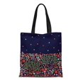 thumbnail image 1 of POGLIP Canvas Tote Bag Green Magic Night Garden Abstract Floral Border Trees Durable Reusable Shopping Shoulder Grocery Bag, 1 of 1