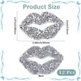 thumbnail image 2 of 12Pcs Kiss Lip Iron on Patch Rhinestone Sticker Crystal Hotfix Transfer Decals Decorative Bling Applique for T-Shirt Clothing Jacket Hat Bag Valentines DIY Embroidered Art Sewing Craft, 2 of 6