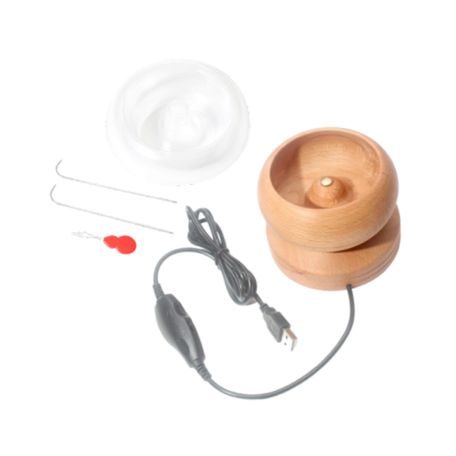 Milageto Electric Bead Spinner Bead Bowl Beads Loader Easy to Use USB Automatic Wood Bowl