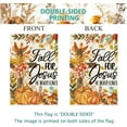 thumbnail image 6 of Fall Thanksgiving Jesus House Flag 28 x 40 Inch Double Sided Jesus He Never Leaves Harvest Pumpkins Autumn for Burlap Large Flag Holiday Seasonal Outside Yard Outdoor Decoration, 6 of 6