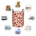 thumbnail image 6 of Balery Tomatoes Round Laundry Basket with Handles Waterproof Freestanding Laundry Hamper for Clothes Toys in the Dorm and Family-Small, 6 of 8