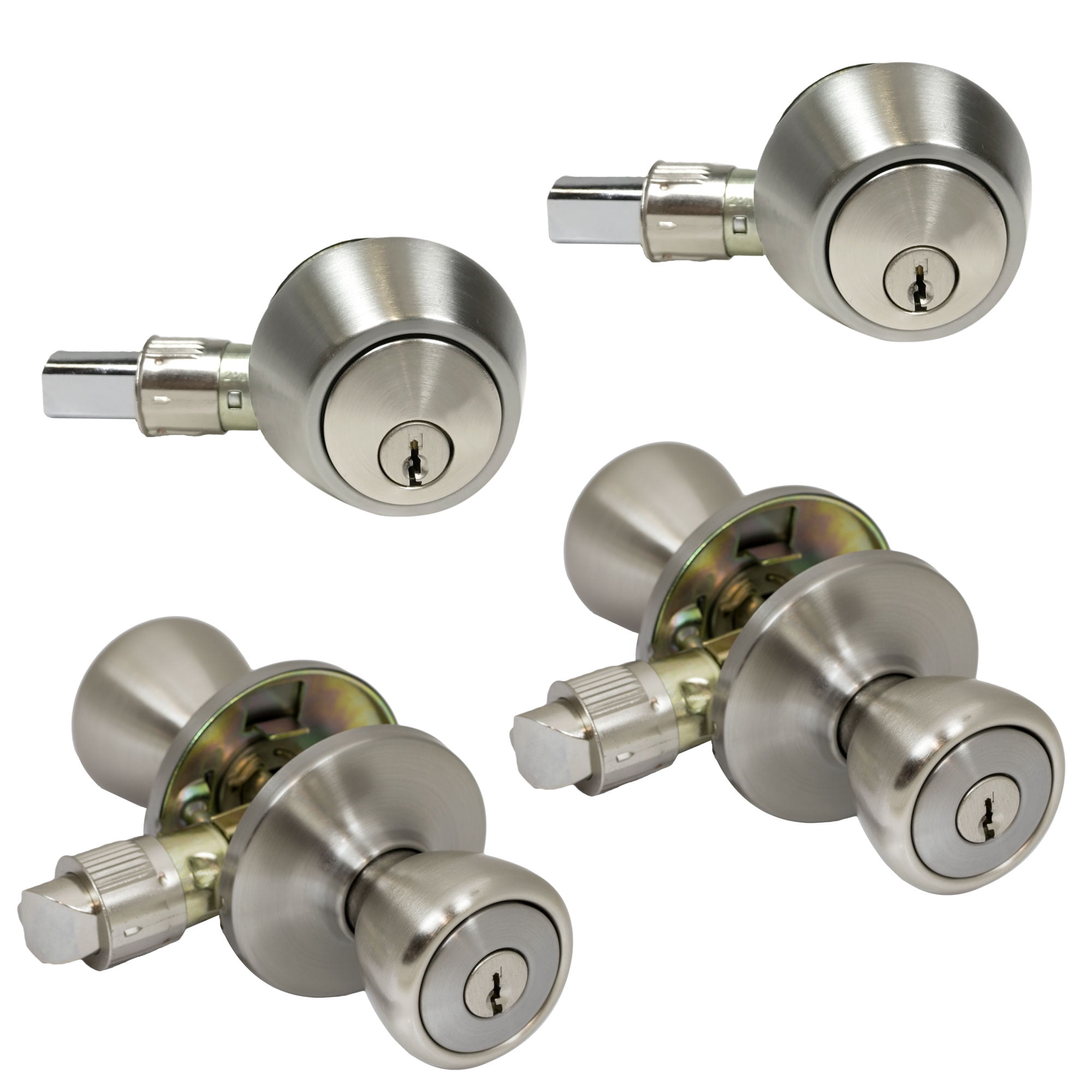 Two Pro Grade Classic Mobile Home Entry Door Knob And Deadbolt Sets Two Pro Grade Classic Mobile Home Entry Door Knob And Deadbolt Sets Satin Nickel Com