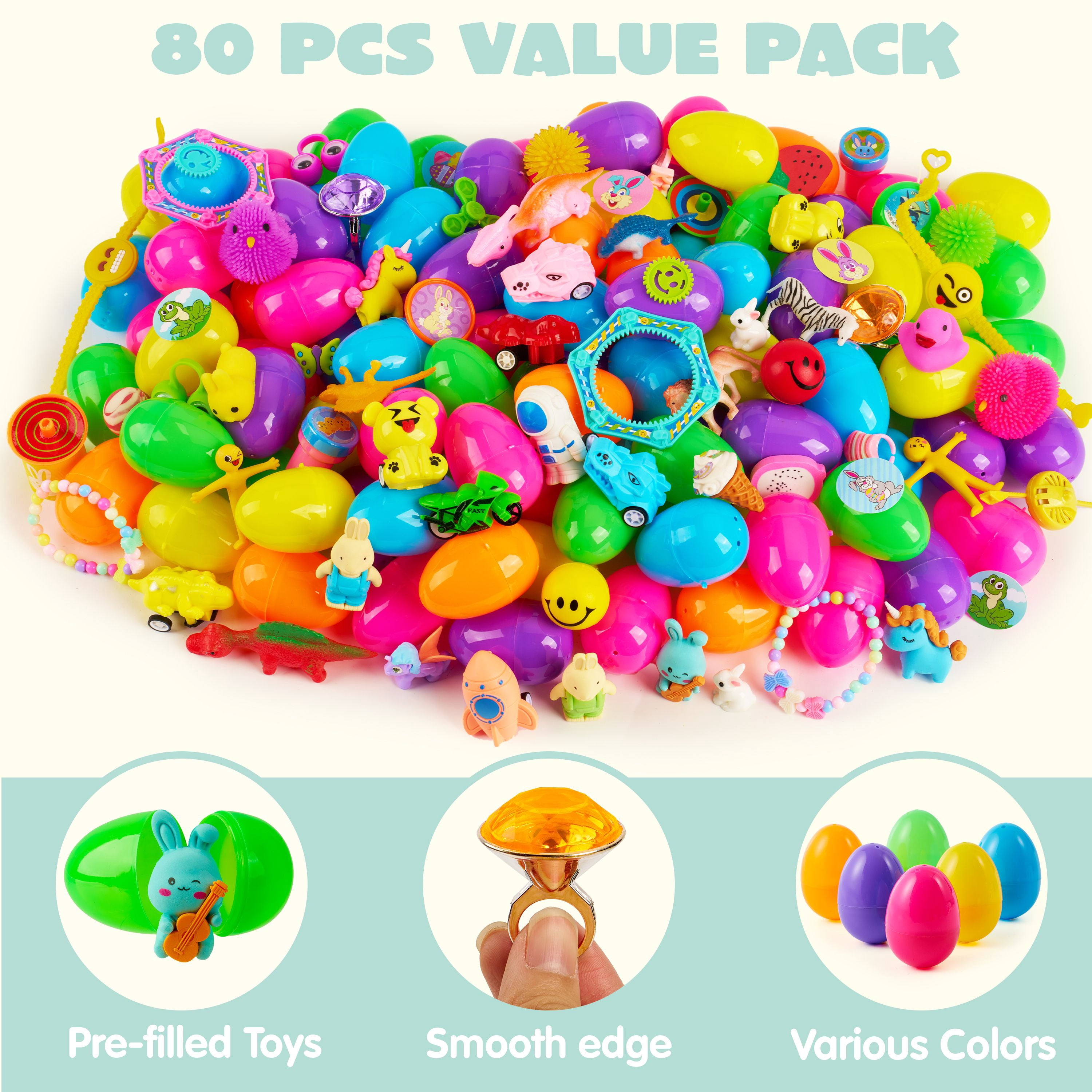 Joyfy 80 Packs Prefilled Easter Eggs with Assorted Toys,Easter Egg