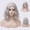 Gray, variant on Short Wavy Bob Wig for Women, Synthetic Heat Resistant Lace Hairline Natural Looking Everyday Fashion Wig(Red,35cm)