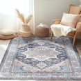 thumbnail image 1 of SIABC-Area Rug 3x5 Washable Rugs for Living Room Print Pattern Vintage Soft Low Pile Non Slip Indoor Carpet for Bedrooms Dining Room, Green/Light Tan/Blue/Grey, 1 of 4