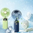 thumbnail image 1 of Ventilador Plegable con Pantalla Digital, Portátil, Recargable Por Usb, 5 Velocidades, Silencioso, Diseño Compacto, para Uso En Interiores y Exteriores, Batería de 1200 Mah, Color Blanco, Azul y Verd, 1 of 6
