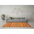 thumbnail image 3 of Ahgly Company Indoor Square Abstract Orange Modern Area Rugs, 3' Square, 3 of 4