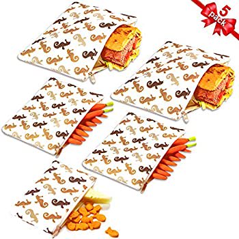 Tools Home Improvement Reusable Sandwich Bags Snack Bags By Lunch Bags For Kids 5 Pack Food Storage Bags Toiletry Makeup Bags Food Wraps Cable Travel Organizer Accessory Bags Cute