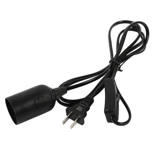 1Pc Hanging Pendant Light Fixture Home Lamp Base Chandeliers Bulb Socket Holder Black US Plug