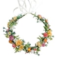 thumbnail image 1 of Corona floral de boda Corona de dama de honor, Diademas de mujer, Corona de flores, Tocado floral de rosa y conjunto de pulsera, Diadema ajustable para fiesta Festival Playa Travle Boda, 1 of 5