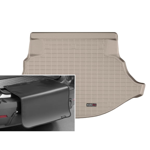 WeatherTech Cargo Trunk Liner with Bumper Protector compatible with 2009-2015 Toyota Venza - Trunk With Bumper Protector, Tan