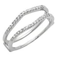 thumbnail image 1 of Dazzlingrock Collection 0.18 Carat (ctw) 18K Round Diamond Ladies Wedding Band Enhancer Guard Double Ring, White Gold, Size 8, 1 of 8
